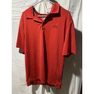 Under Armour Heat Gear Loose Short Sleeve Polo Shirt Mens XL Red Golf